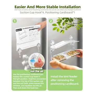 Window Bird Feeders with Strong Suction Cups - Clear Window Bird Feeders for Outside, Large Transparent Bird House for Window Viewing