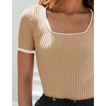 Chic ZESICA Women's Summer Color Block T-Shirt