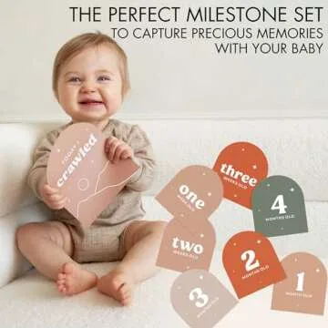 Beautiful Baby Monthly Milestone Cards - Perfect Photo Props for Newborns