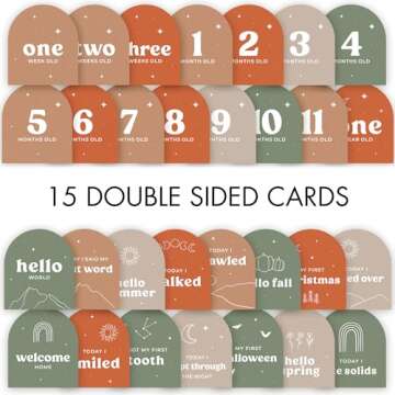 Beautiful Baby Monthly Milestone Cards - 15 Unique Keepsakes