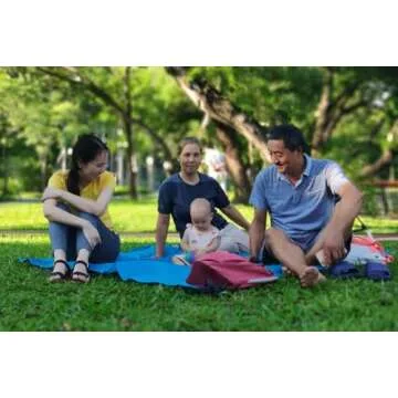 Orga'Neat Pocket Blanket -Compact Picnic Blanket, Beach Blanket Sandproof, 55”x60” Packable Lightweight Fast Dry Small Tarp Mat for Hiking Concert Travel Festivals, Water-Resistant, Fit in Small Bag