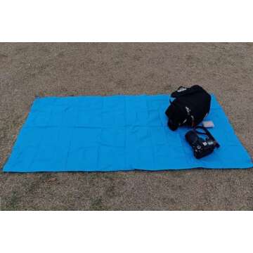 Orga'Neat Pocket Blanket -Compact Picnic Blanket, Beach Blanket Sandproof, 55”x60” Packable Lightweight Fast Dry Small Tarp Mat for Hiking Concert Travel Festivals, Water-Resistant, Fit in Small Bag