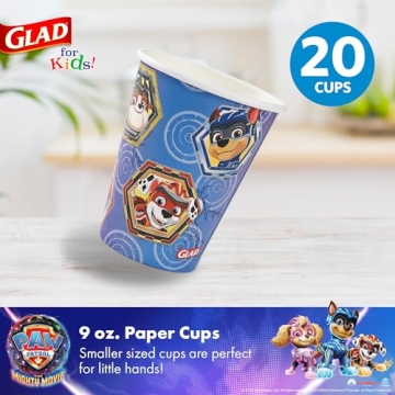 Glad for Kids PAW Patrol 9oz Paper Cups - Fun and Durable