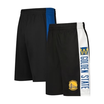 Ultra Game NBA Golden State Warriors Mens Mesh Basketball Shorts - Black, XX-Large