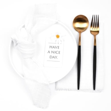 Joanlody White 10 Pack Handmade Cloth Napkins Cotton Linen Easter Spring Napkins with Fringe Rustic ...