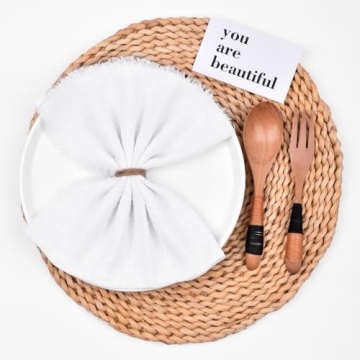 Joanlody Handmade Cloth Napkins Set for Weddings & Showers