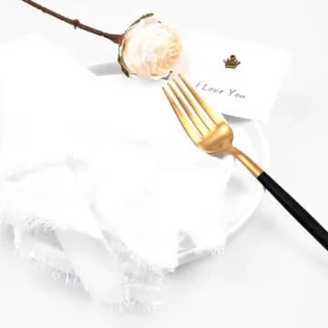 Joanlody Handmade Cloth Napkins Set for Weddings & Showers