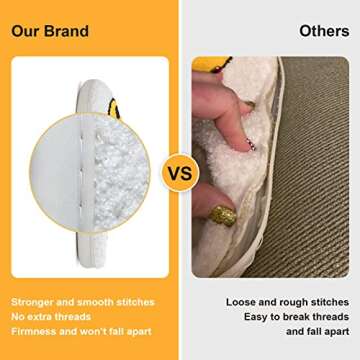 Powshinno Slippers for Women and Men Memory Foam - Fuzzy House Slippers Non Slip Funny Slippers Money Face Dollar Sign for Gift Bedroom Outdoor & Indoor(White,Women9-10,Men7-8)