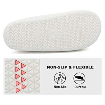 Powshinno Slippers for Women and Men Memory Foam - Fuzzy House Slippers Non Slip Funny Slippers Money Face Dollar Sign for Gift Bedroom Outdoor & Indoor(White,Women9-10,Men7-8)