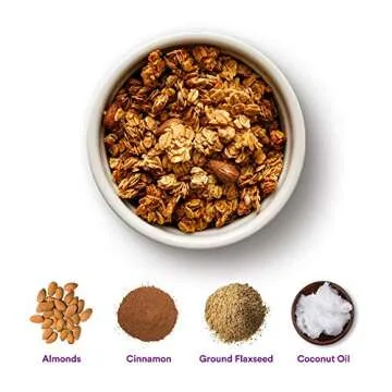 gr8nola THE ORIGINAL - Healthy, Low Sugar Granola Cereal - Made with Superfoods, Whole Almonds, Honey, Cinnamon and Flaxseed, Soy Free, Dairy Free and No Refined Sugar - 10oz Resealable Bag