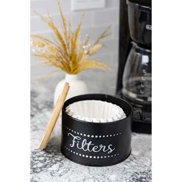 Stylish Coffee Filter Holder with Bamboo Lid for Counter