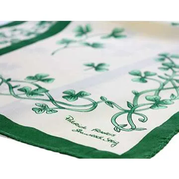 Irish Shamrock Scarf Silk Ireland Celtic Headscarf St. Patrick's Day 52" x 12"