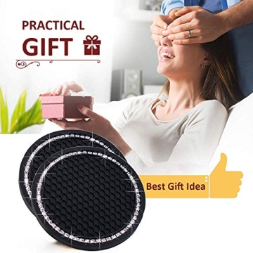 Bling Crystal Rhinestone Car Cup Holder Coasters Anti-Slip