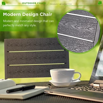 AECOJOY Stackable Outdoor Dining Chairs Set of 4 Durable Aluminum