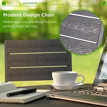 AECOJOY Stackable Outdoor Dining Chairs Set of 4 Durable Aluminum