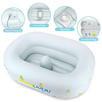 Inflatable Baby Bathtub Seat for Safe Travel Bathing