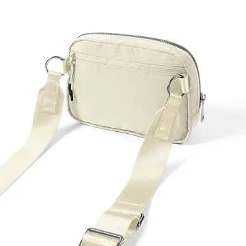 ODODOS Crossbody Bag Small Adjustable Strap Ivory