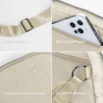 ODODOS Crossbody Bag Small Adjustable Strap Ivory