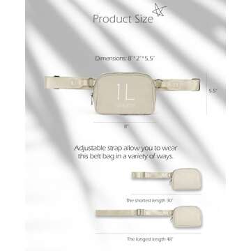 ODODOS Crossbody Bag Small Adjustable Strap Ivory