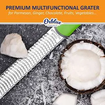 Orblue Lemon Zester & Cheese Grater - Premium Kitchen Tool