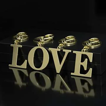 Stainless Steel Gold Letter Keychain for Personalization