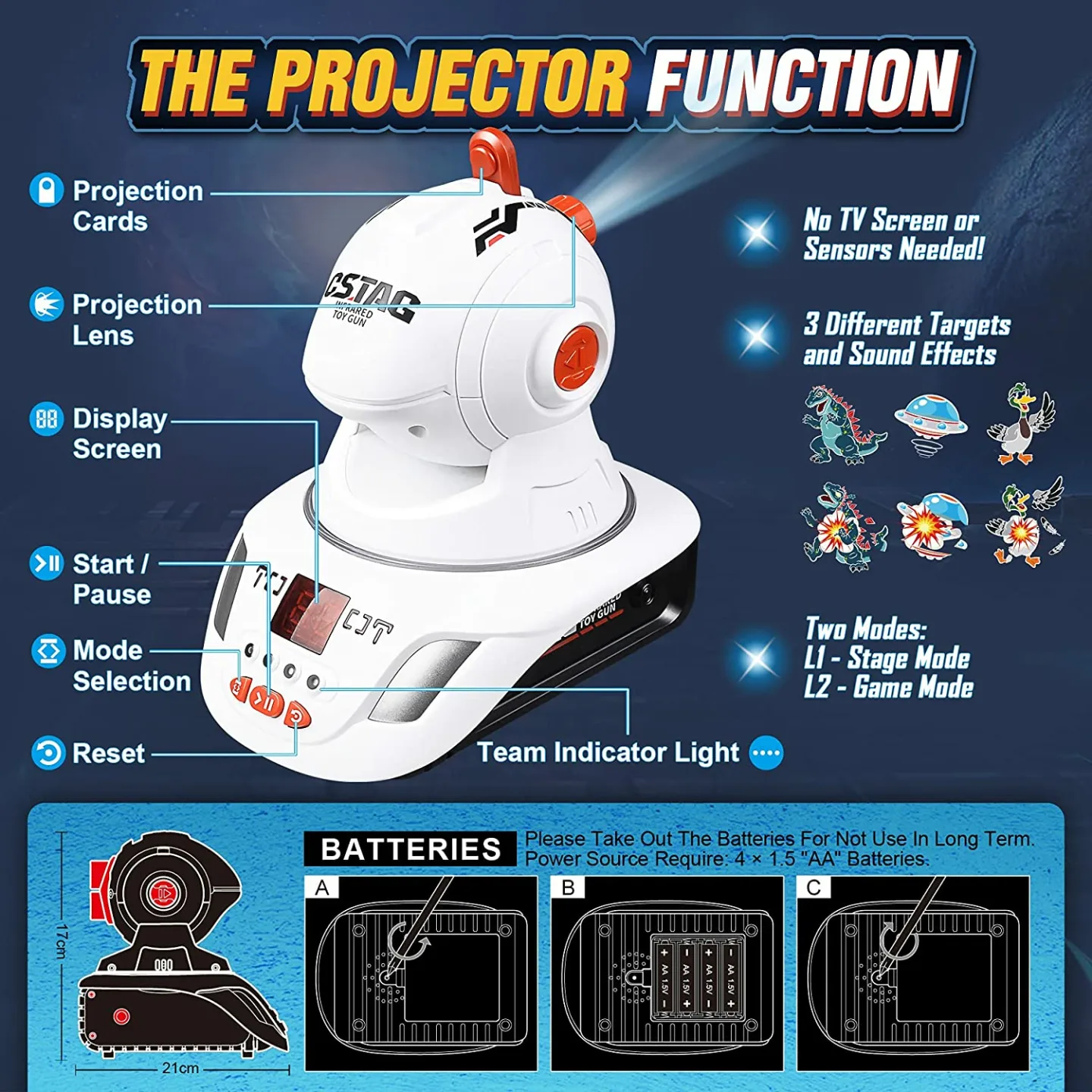 Laser Tag Set - 2 Toy Guns for Family Fun Games