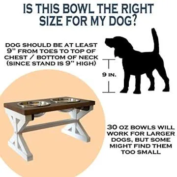 MAINEVENT Dog Bowl Stand, Elevated Dog Feeder for Small, Medium Breeds, 30 fl oz, Modern Farmhouse Style, Wood and Alloy Steel