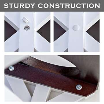 MAINEVENT Dog Bowl Stand, Elevated Dog Feeder for Small, Medium Breeds, 30 fl oz, Modern Farmhouse Style, Wood and Alloy Steel