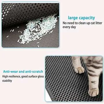 Large Cat Litter Box Mat: Easy Clean Kitty Litter Trapping Mat for Floor, Plastic Cat Box Pad (24 * 30in, grey, 1p)