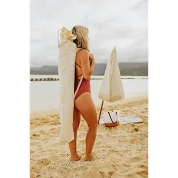 BEACH STATE Summerland 6.5 Feet Beach Umbrella with Fringe