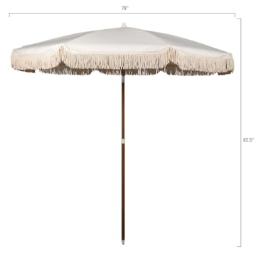 BEACH STATE Summerland 6.5 Feet Beach Umbrella with Fringe