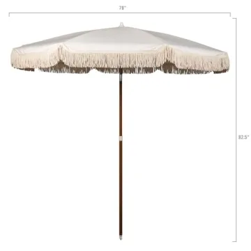 BEACH STATE Summerland 6.5 Feet Beach Umbrella with Fringe