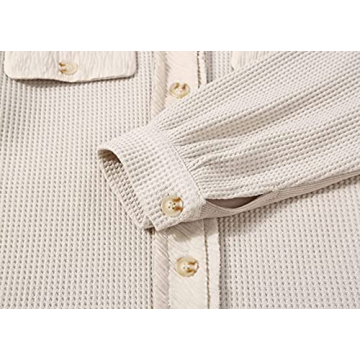 loveimgs Oversized Waffle Knit Shirt for Stylish Fall Looks