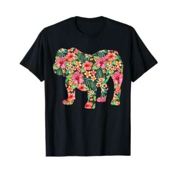 English Bulldog Flower T-shirt - The Perfect Gift for Dog Lovers