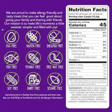 YumEarth Organic Halloween Lollipops - Allergy Friendly (Top 9 Free), No Artificial Dyes or Flavors, Non GMO, Gluten Free, Vegan, Individually Wrapped - Assorted Flavors, 8.7 oz (Pack of 40)