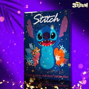 Disney Stitch Advent Calendar 2024, Stationery Sticky Notes Accessories Advent Calendars (Blue Stitc...