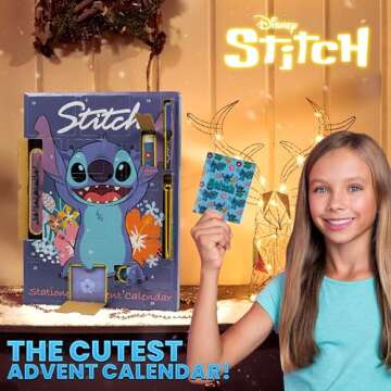 Disney Stitch Advent Calendar 2024, Stationery Sticky Notes Accessories Advent Calendars (Blue Stitch Stationery)