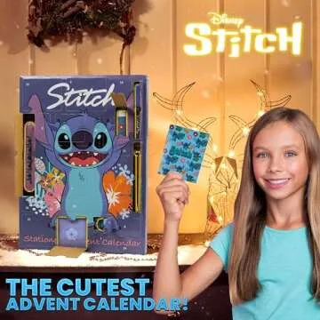 Disney Stitch Advent Calendar 2024, Stationery Sticky Notes Accessories Advent Calendars (Blue Stitch Stationery)