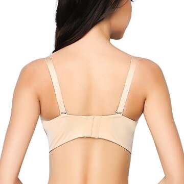 Add Two Cups Bras Brassiere For Women Push Up Padded Unlined,Beige,32A