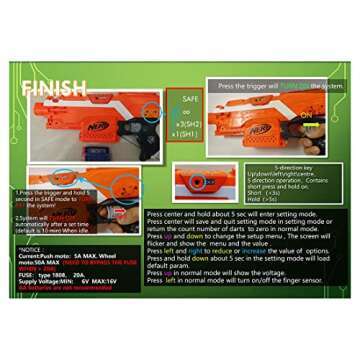 Goshfun Full-Automatic Modified Kit V7 Finger Sensor Single Triple Continuous Safe Shoot Mode for Nerf Stryfe Modified - Accessories Color Random, Upgraded 2021