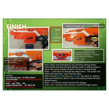 Goshfun Full-Automatic Modified Kit V7 Finger Sensor Single Triple Continuous Safe Shoot Mode for Nerf Stryfe Modified - Accessories Color Random, Upgraded 2021