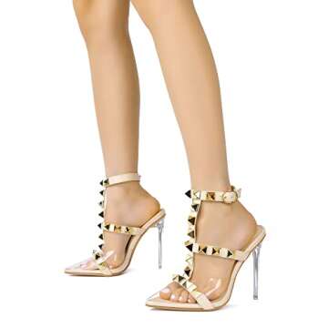 Cape Robbin Agnes Clear Stiletto High Heels for Women, Slip On Sexy Shoes with Pointed Toe - Off White Size 11