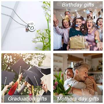 Sereney Initial necklaces for women Personalized Letter necklace with birthstones as Christmas gifts for mom, 2 initial jewelry multiple charms for daughter gifts,custom heart necklace gifts for her