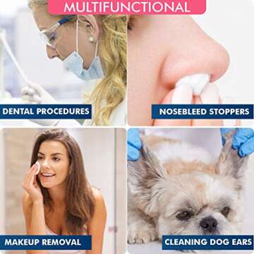 800 Count Dental Gauze Rolls - Dental Cotton Rolls for Mouth - Nose Bleed Plugs for Kids or Adults -...