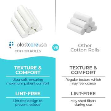 800 Count Dental Gauze Rolls - Dental Cotton Rolls for Mouth - Nose Bleed Plugs for Kids or Adults - Highly Absorbent Nose Bleed Stopper & Mouth Gauze - Non Sterile 1.5 Inch Rolled Cotton Pads