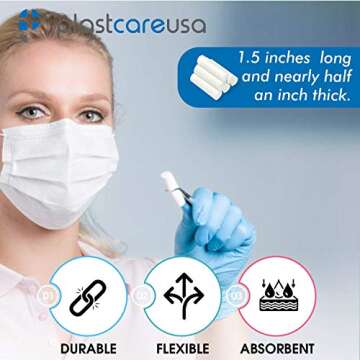 800 Count Dental Gauze Rolls - Dental Cotton Rolls for Mouth - Nose Bleed Plugs for Kids or Adults - Highly Absorbent Nose Bleed Stopper & Mouth Gauze - Non Sterile 1.5 Inch Rolled Cotton Pads