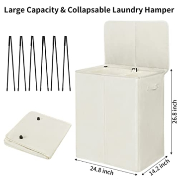 WOWLIVE 154L Double Laundry Hamper - Stylish and Functional