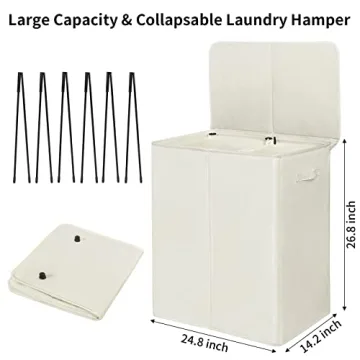 WOWLIVE 154L Double Laundry Hamper - Stylish and Functional