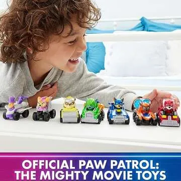 Paw Patrol: The Mighty Movie Toy Vehicle Set- 7 New Cars & Trucks w Exclusive Mayor Humdinger Action Figure-Includes Rubble, Chase, Skye, Zuma, Marshall, Rocky
