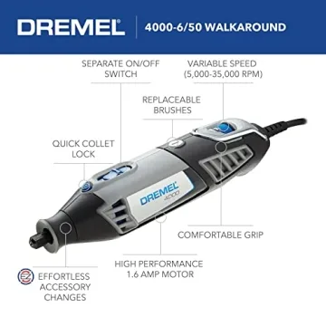 Dremel 4000 High Performance Rotary Tool Kit - 6 Attachments